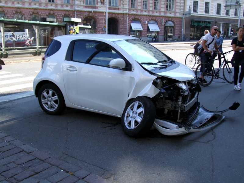 Crashed car in Helsinki