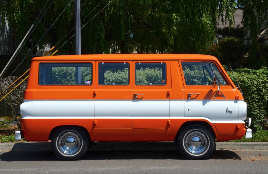 Dodge A100 van in orange - right side (2015)
