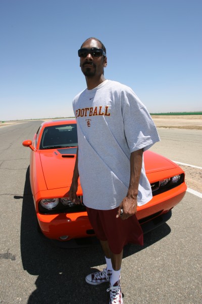 Snoop Dogg with a Dodge Challenger