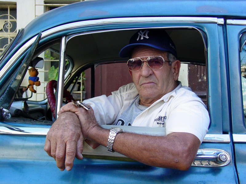Taxi Driver in Classic Car - Habana Vieja - Havana - Cuba