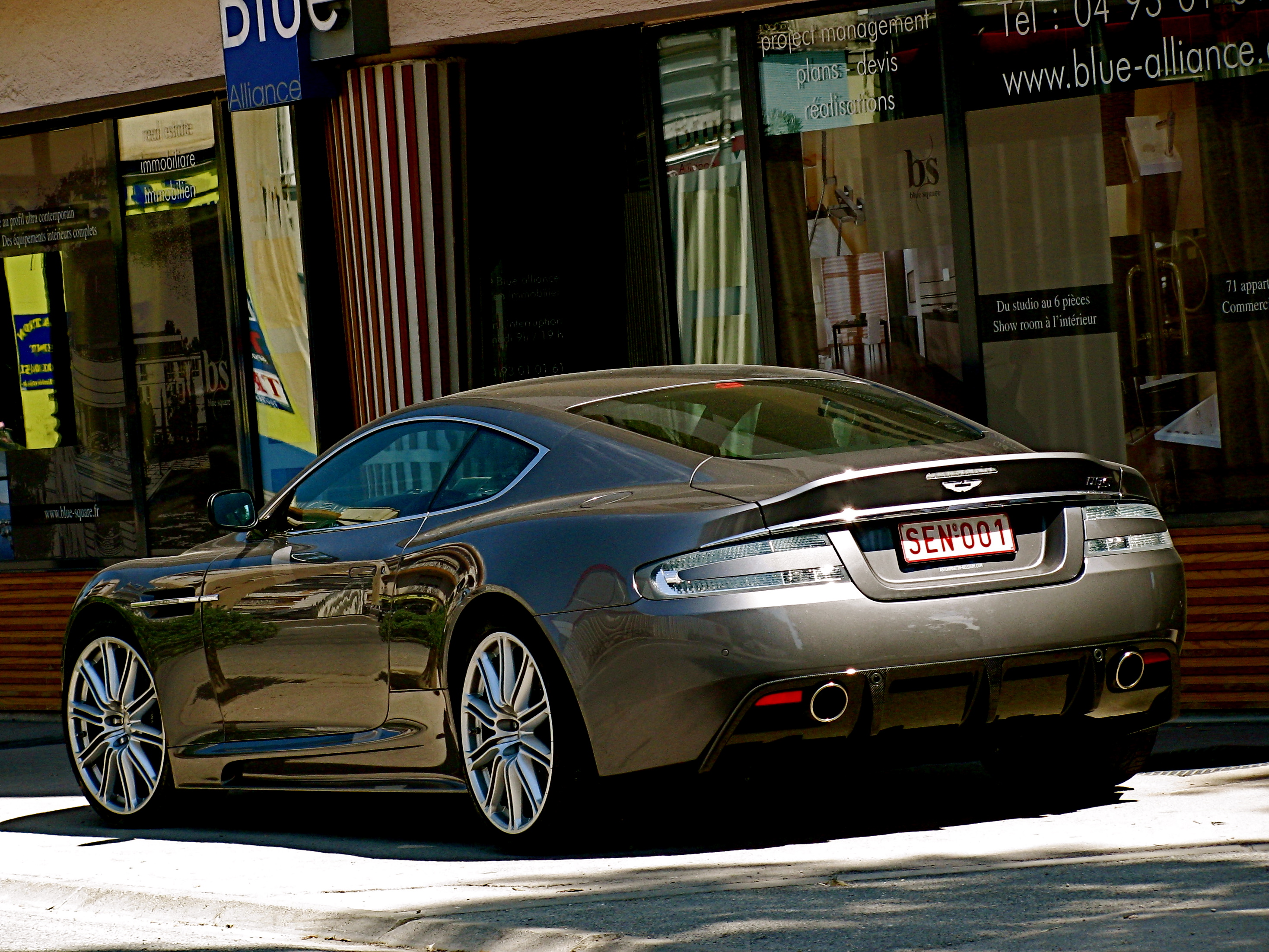 Silver Aston Martin DBS rr