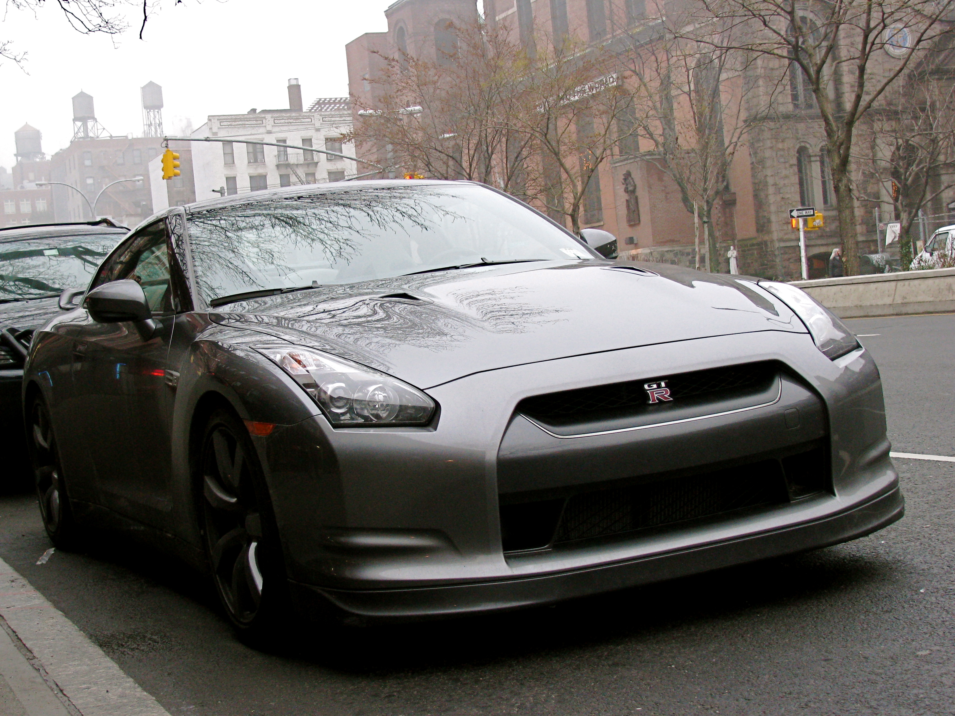 Silver Nissan GT-R fr