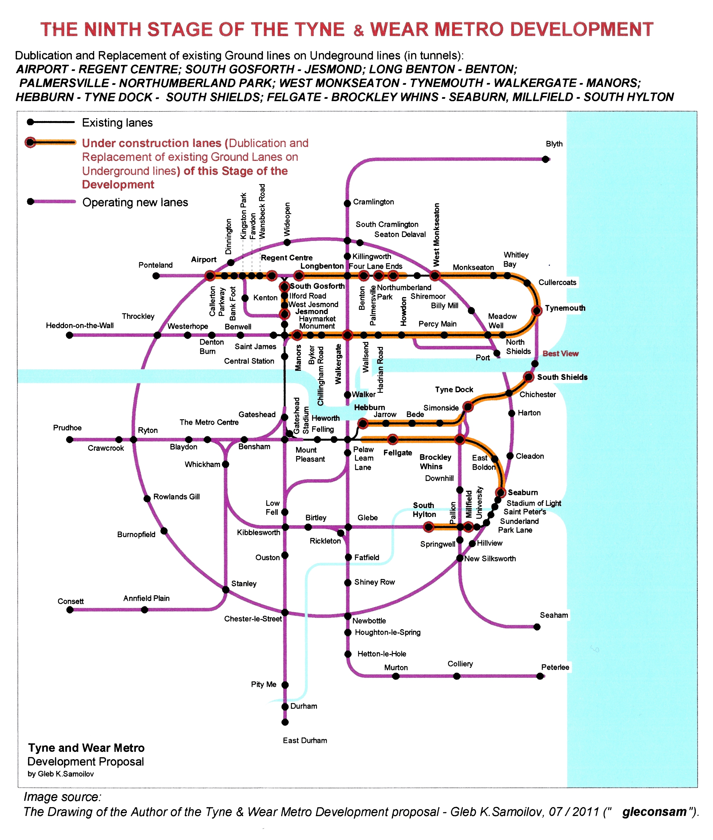 The Ninth Stage (or Eighth Stage final part) of the Tyne and Wear Metro Development