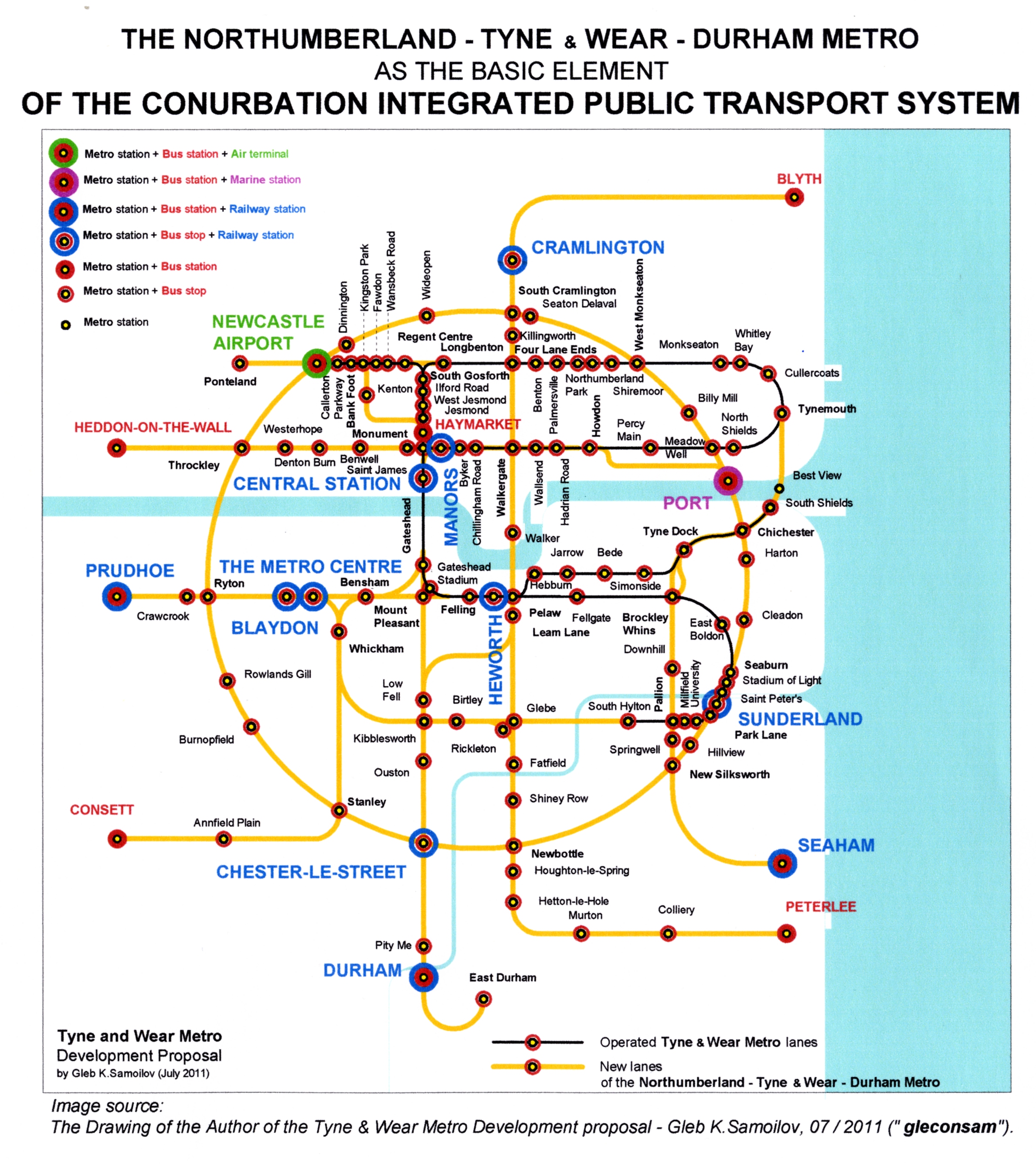 The Integrated System of Internal and External Public Transport of Tyne and Wear Conurbation, formed by NORTHUMBERLAND – TYNE and WEAR – DURHAM METRO 
