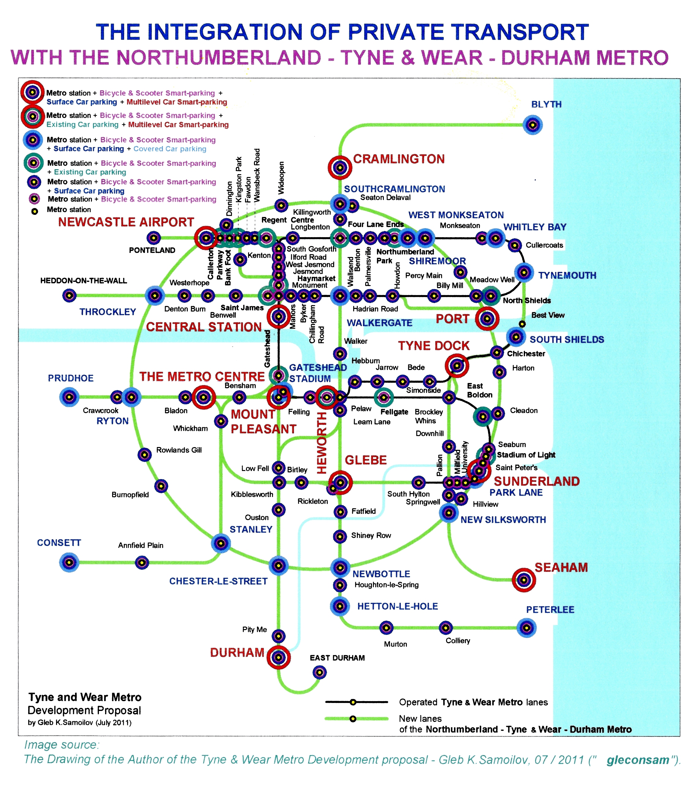 The Integration of Privat Transport with the NORTHUMBERLAND - TYNE and WEAR - DURHAM Metro