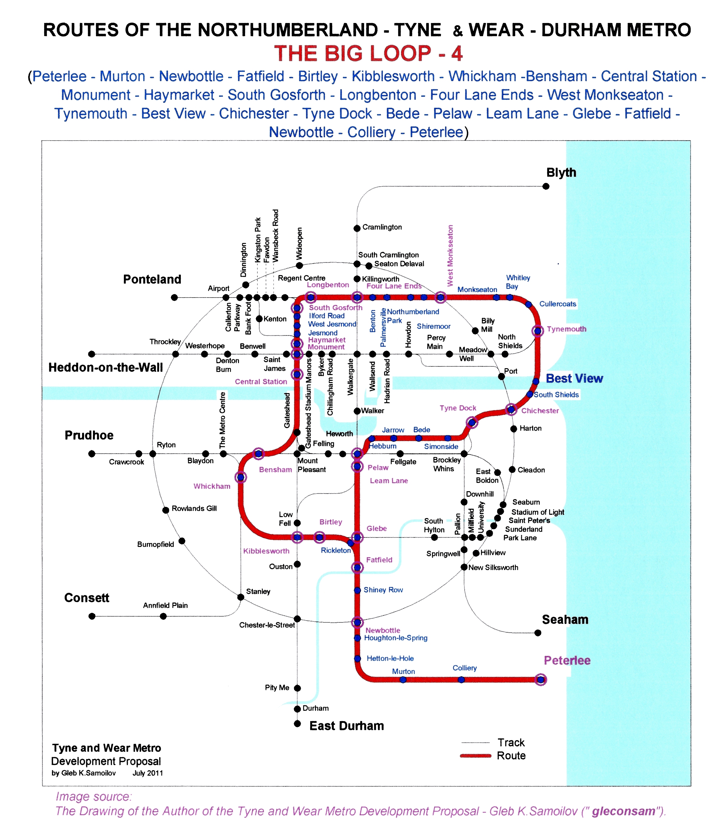 The Tyne and Wear Metro. Developed network routes. The BIG LOOP -4