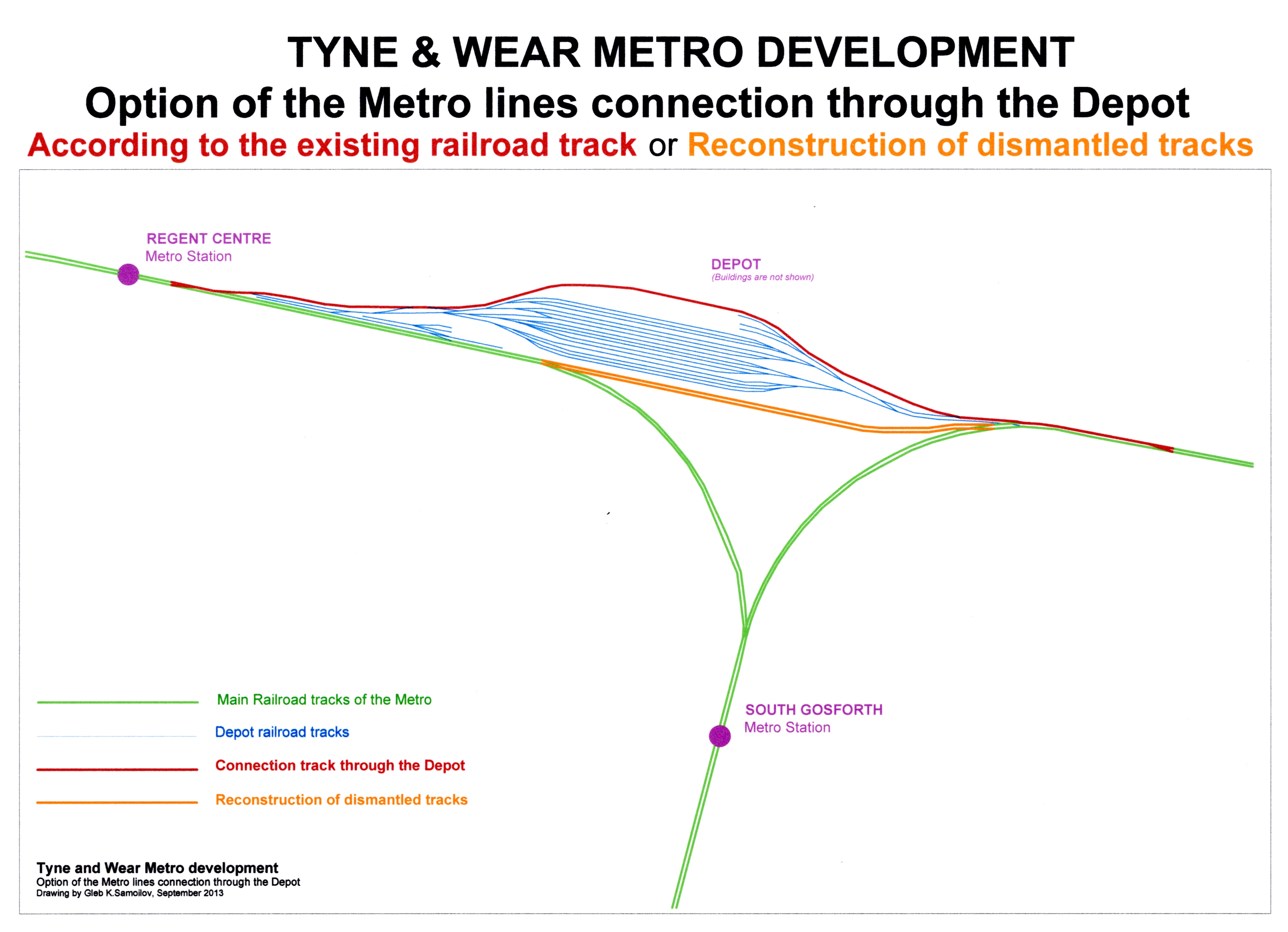 Option of the Tyne and Wear Metro lines connection through the Depot