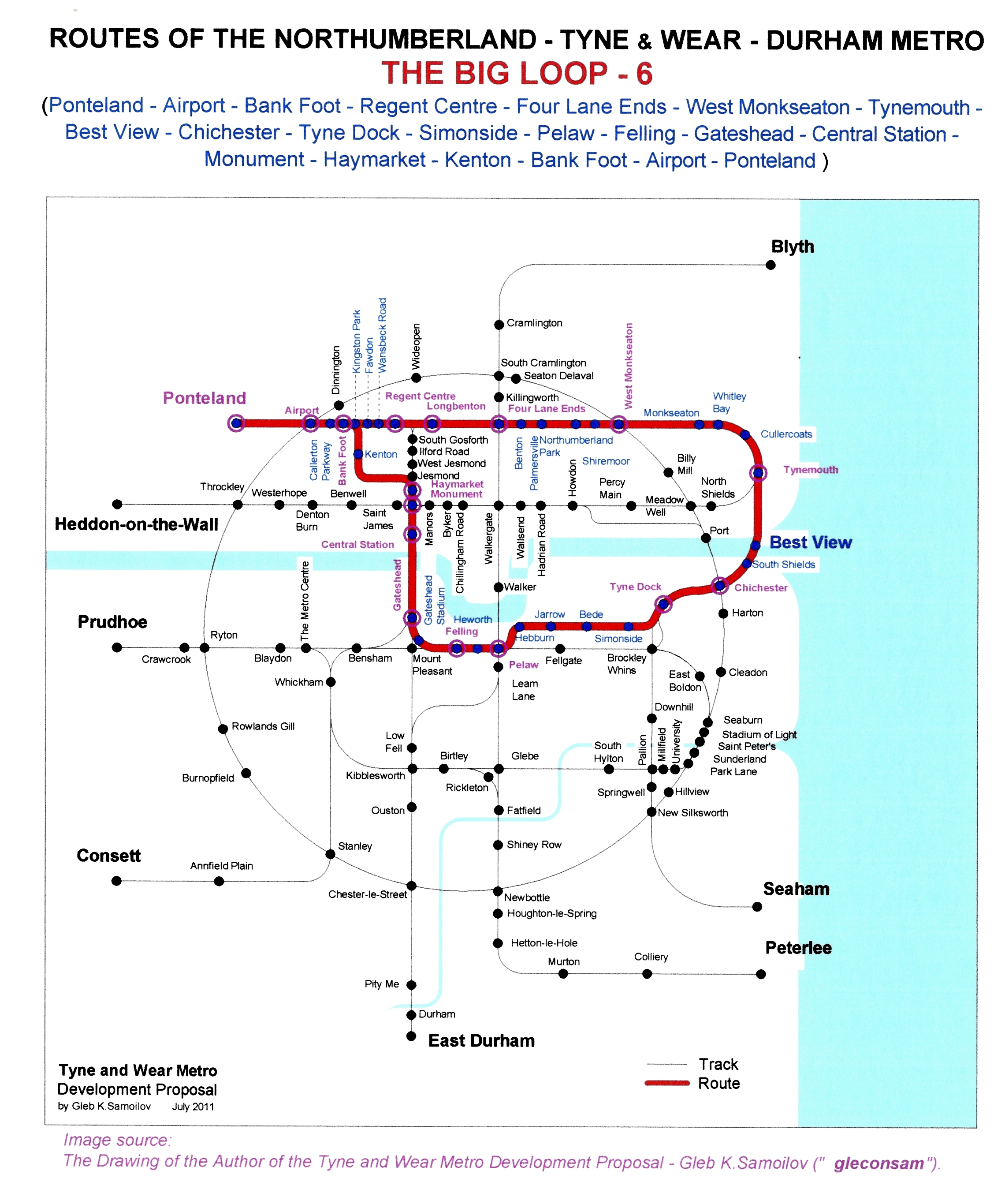 The Tyne and Wear Metro. Developed network routes. The BIG LOOP -6