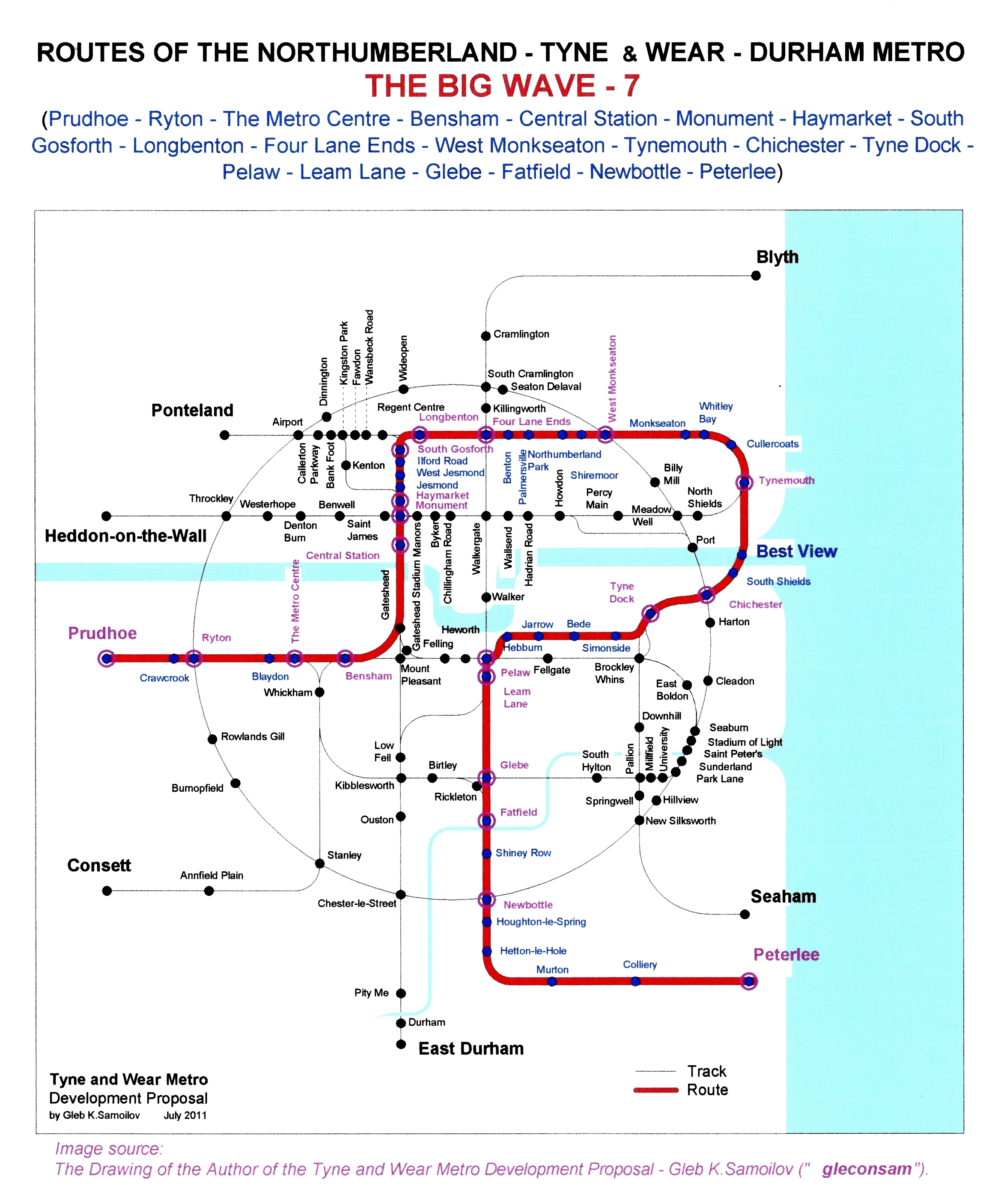 The Tyne and Wear Metro. Developed network routes. the BIG WAVE-7