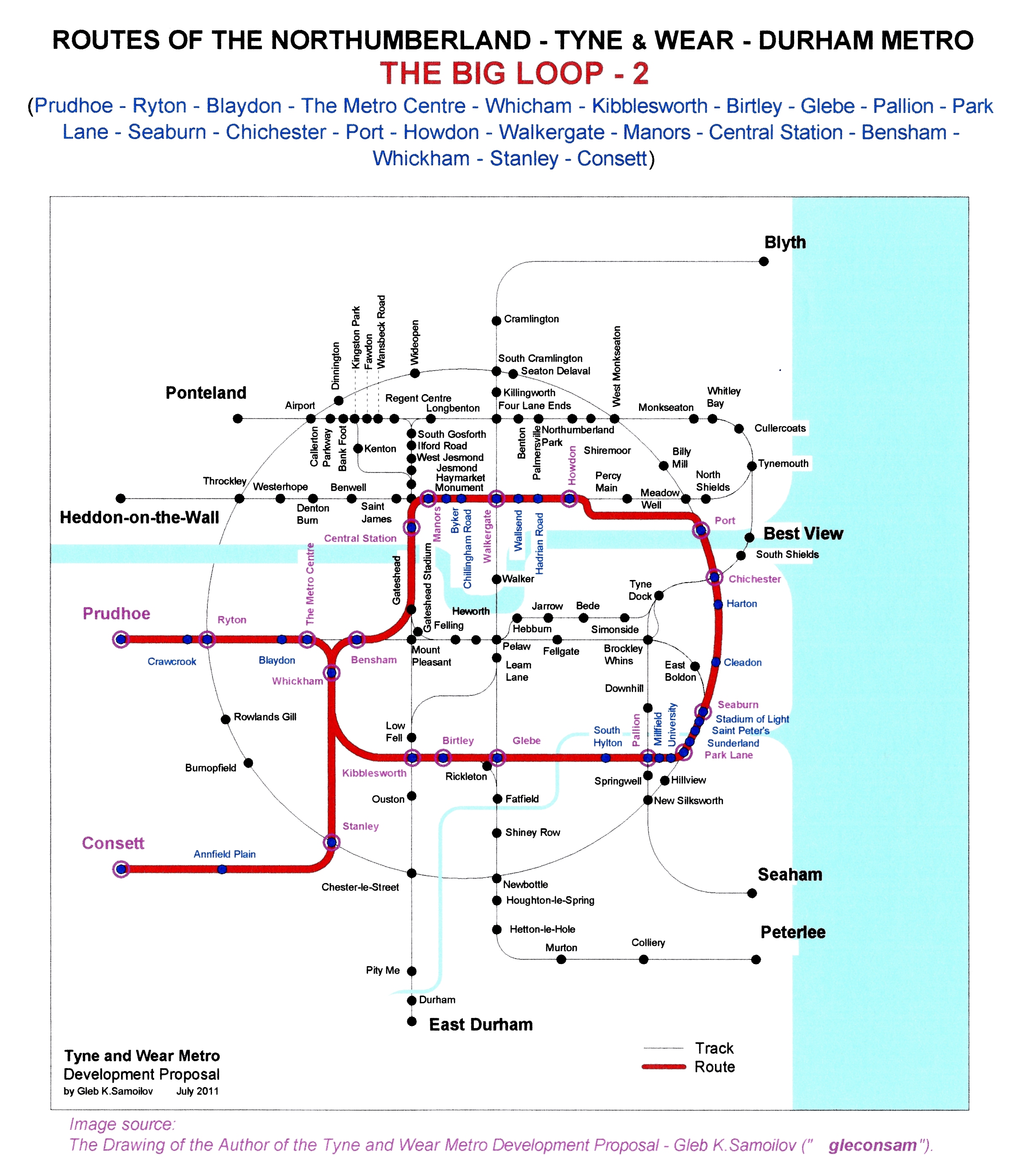 The Tyne and Wear Metro. Developed network routes. The BIG LOOP -2