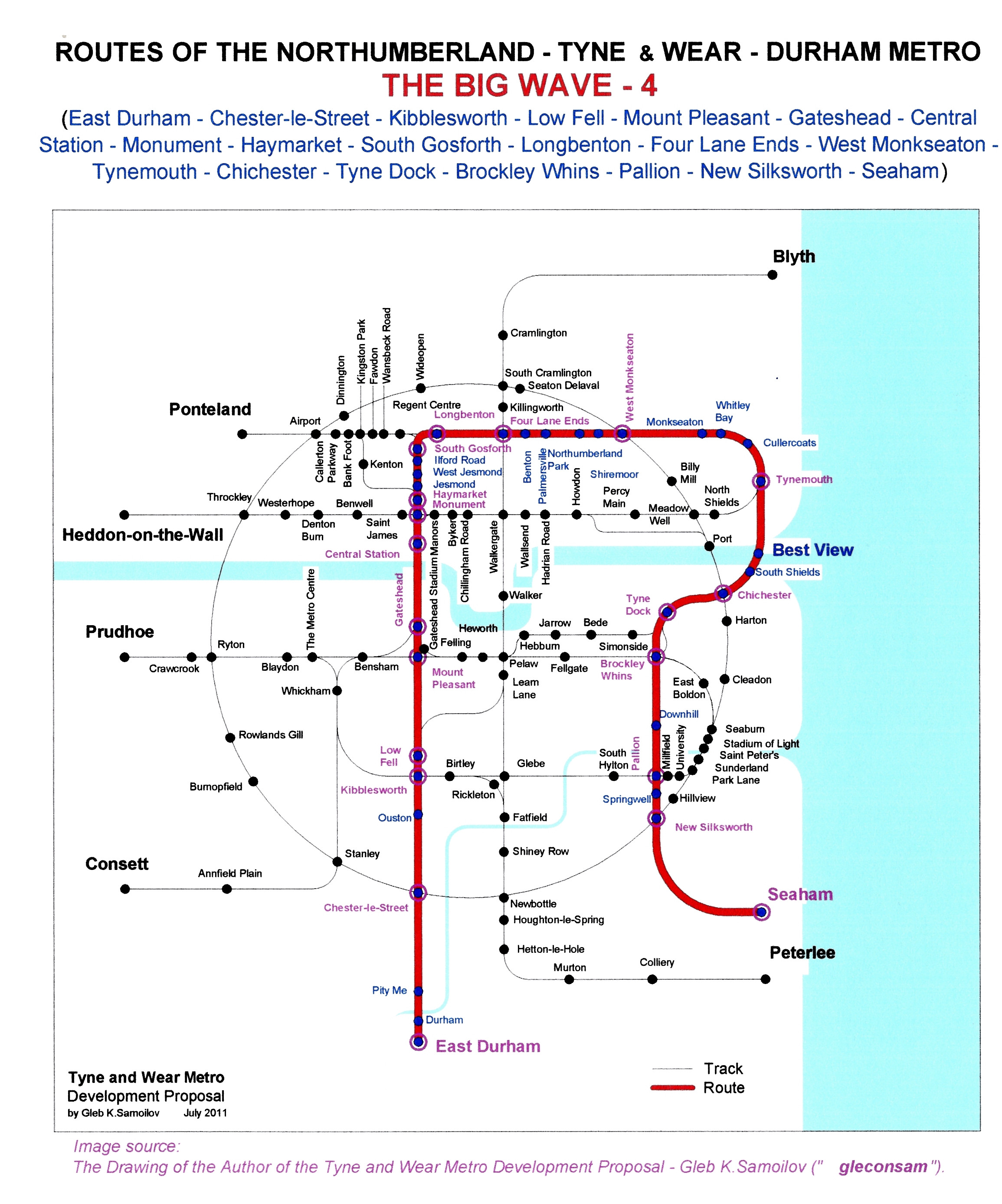 The Tyne and Wear Metro. Developed network routes. The BIG WAVE-4