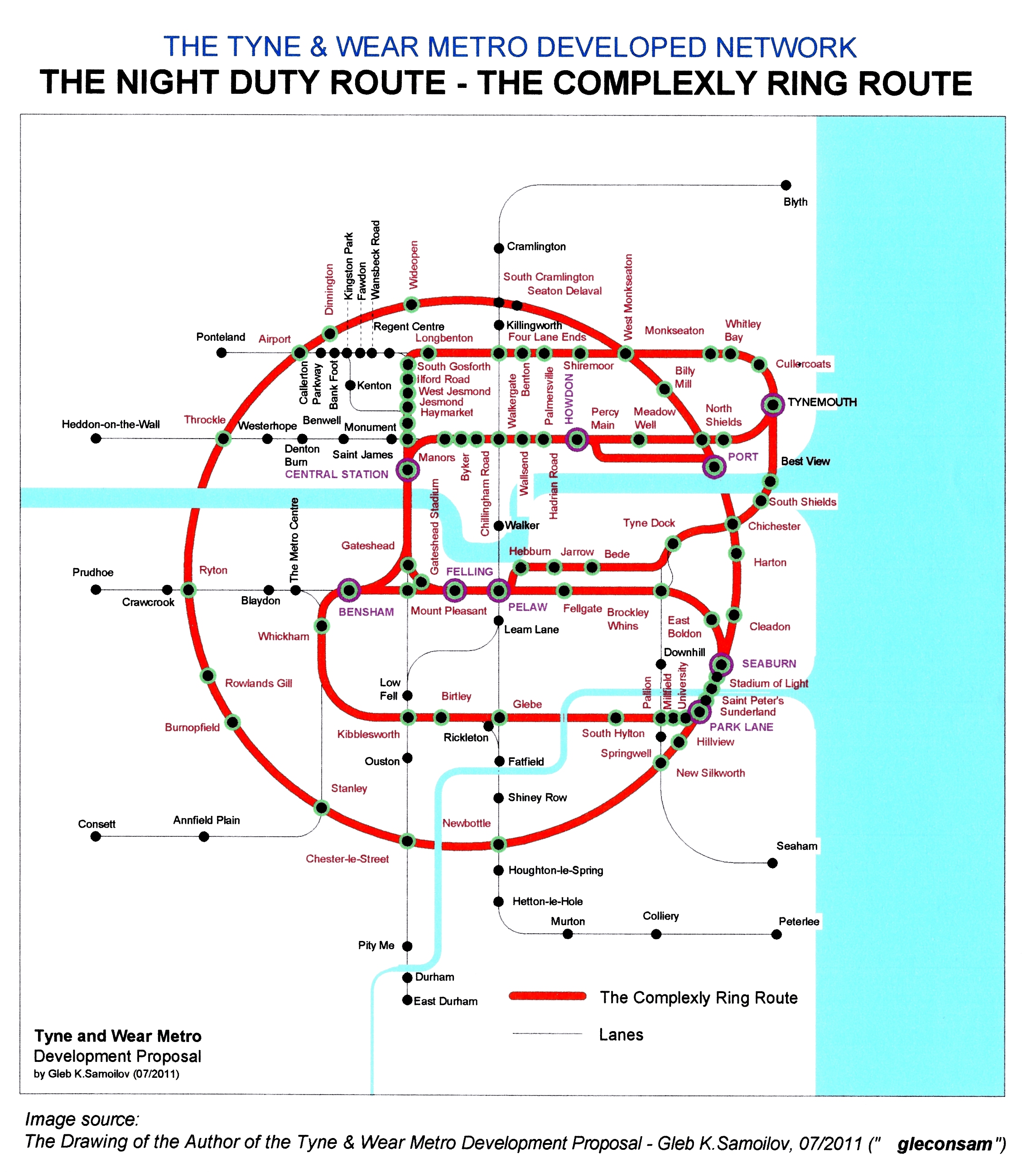  Special and complex routes in the Developed network of the Tyne and Wear Metro