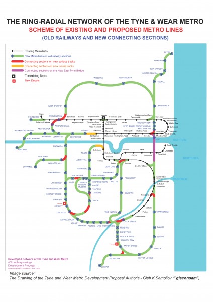 Scheme of Proposed Tyne and Wear Metro Ring-Radial lines