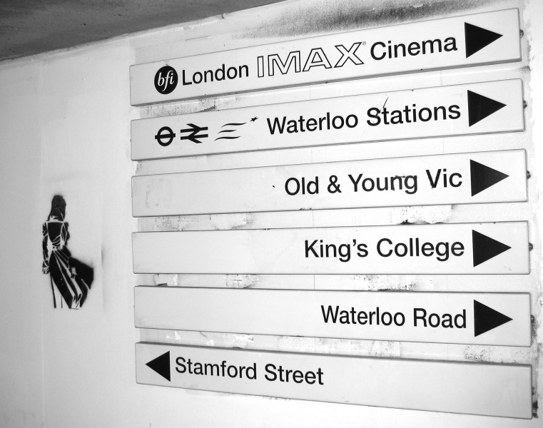 2005-06-19 - London - Waterloo Subway - Signs - Girl - Graffiti (4887862036)