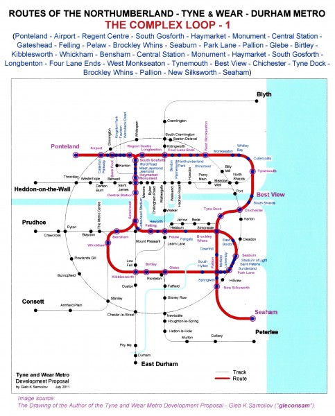 The Tyne and Wear Metro. Developed network routes. The COMPLEX LOOP -1