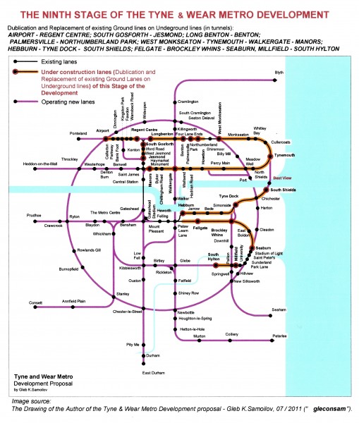 The Ninth Stage (or Eighth Stage final part) of the Tyne and Wear Metro Development