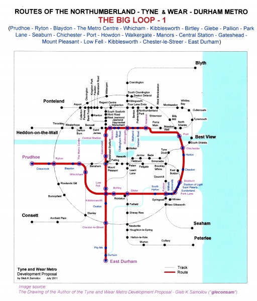 The Tyne and Wear Metro. Developed network routes. The BIG LOOP -1