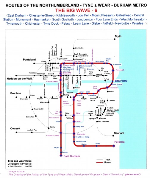 The Tyne and Wear Metro. Developed network routes. The BIG WAVE-6