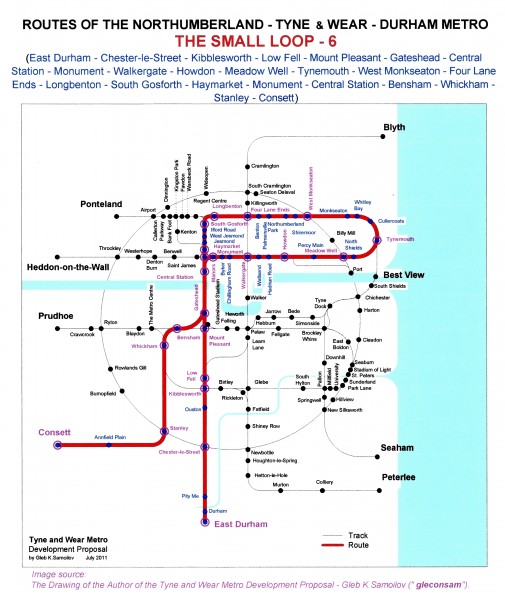 The Tyne and Wear Metro. Developed network routes. The SMALL LOOP -6