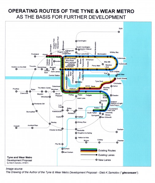 Operating routes of the Tyne and Wear Metro as the basis for further Development