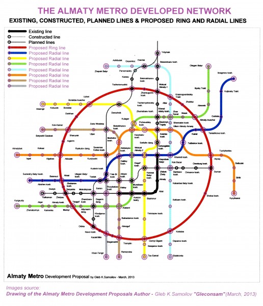 The Almaty Metro map (DEVELOPMENT PROPOSALS – March, 2013)