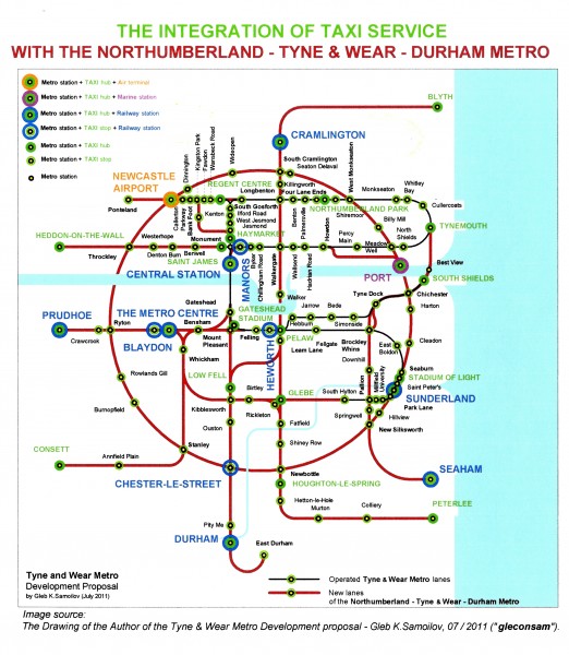 The Integration of Taxi service with the Northumberland - Tyne and Wear - Durham - Metro