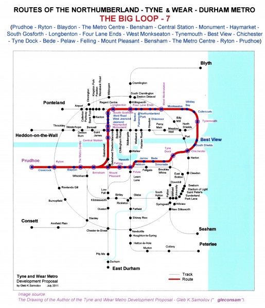 The Tyne and Wear Metro. Developed network routes. The BIG LOOP -7