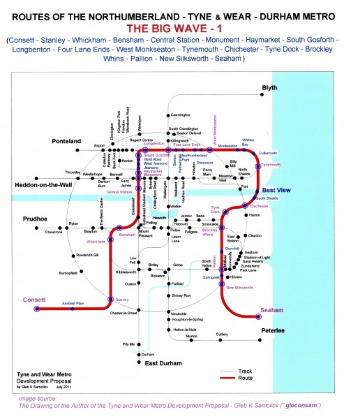 The Tyne and Wear Metro. Developed network routes. The BIG WAVE-1