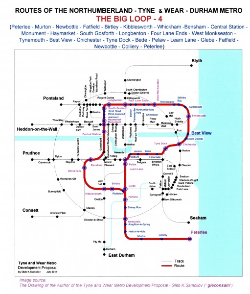 The Tyne and Wear Metro. Developed network routes. The BIG LOOP -4