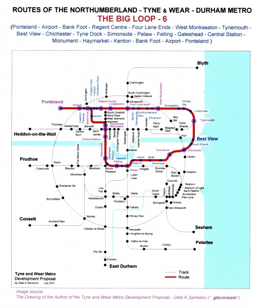 The Tyne and Wear Metro. Developed network routes. The BIG LOOP -6