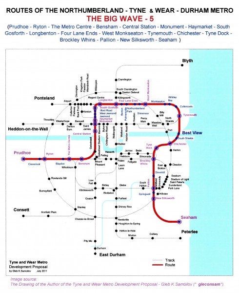 The Tyne and Wear Metro. Developed network routes. The BIG WAVE-5