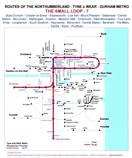 The Tyne and Wear Metro. Developed network routes. The SMALL LOOP -7