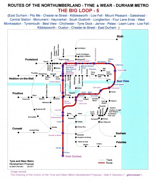 The Tyne and Wear Metro. Developed network routes. The BIG LOOP -5