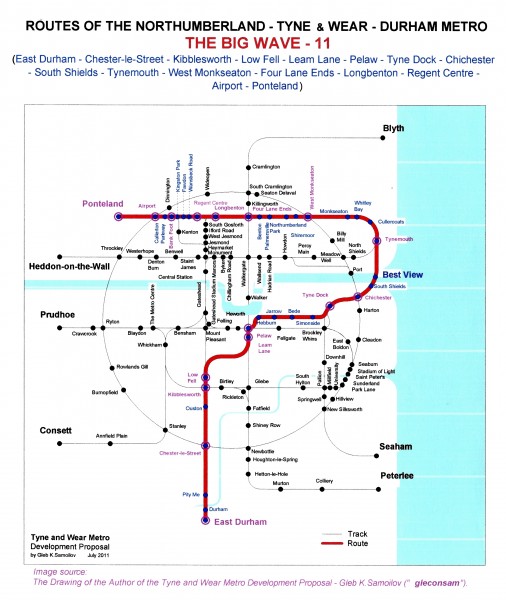 The Tyne and Wear Metro. Developed network routes. The BIG WAVE -11