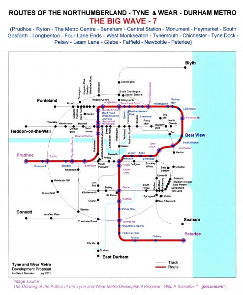 The Tyne and Wear Metro. Developed network routes. the BIG WAVE-7