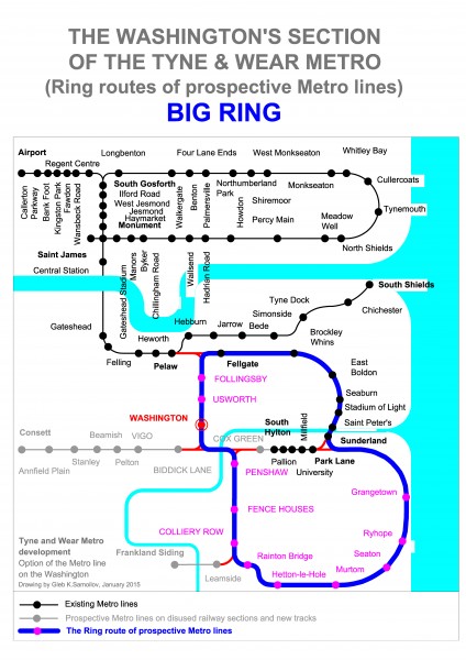 THE BIG RING - Ring route of prospective Tyne and Wear Metro lines at the Washington’s section