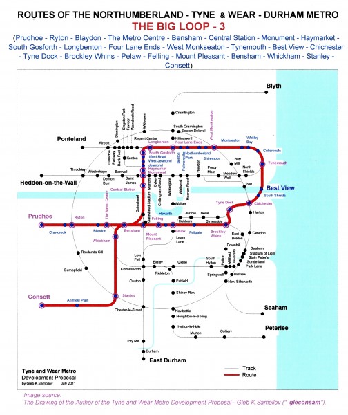 The Tyne and Wear Metro. Developed network routes. The BIG LOOP -3