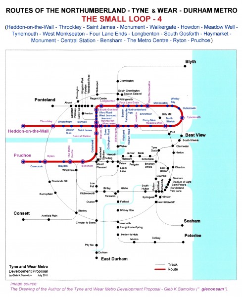 The Tyne and Wear Metro. Developed network routes. The SMALL LOOP -4