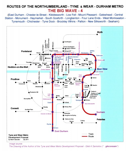 The Tyne and Wear Metro. Developed network routes. The BIG WAVE-4