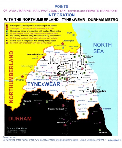 Scheme of Public and Private Transport Integration with the Northumberland - Tyne and Wear - Durham Metro