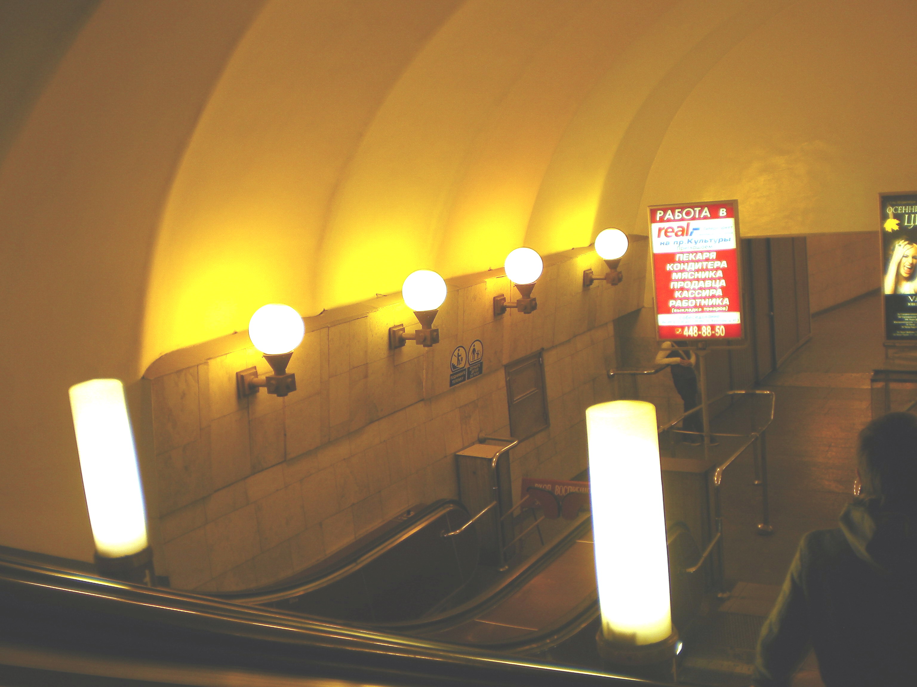 Prosveschenie metrostation - Down Escalator hall