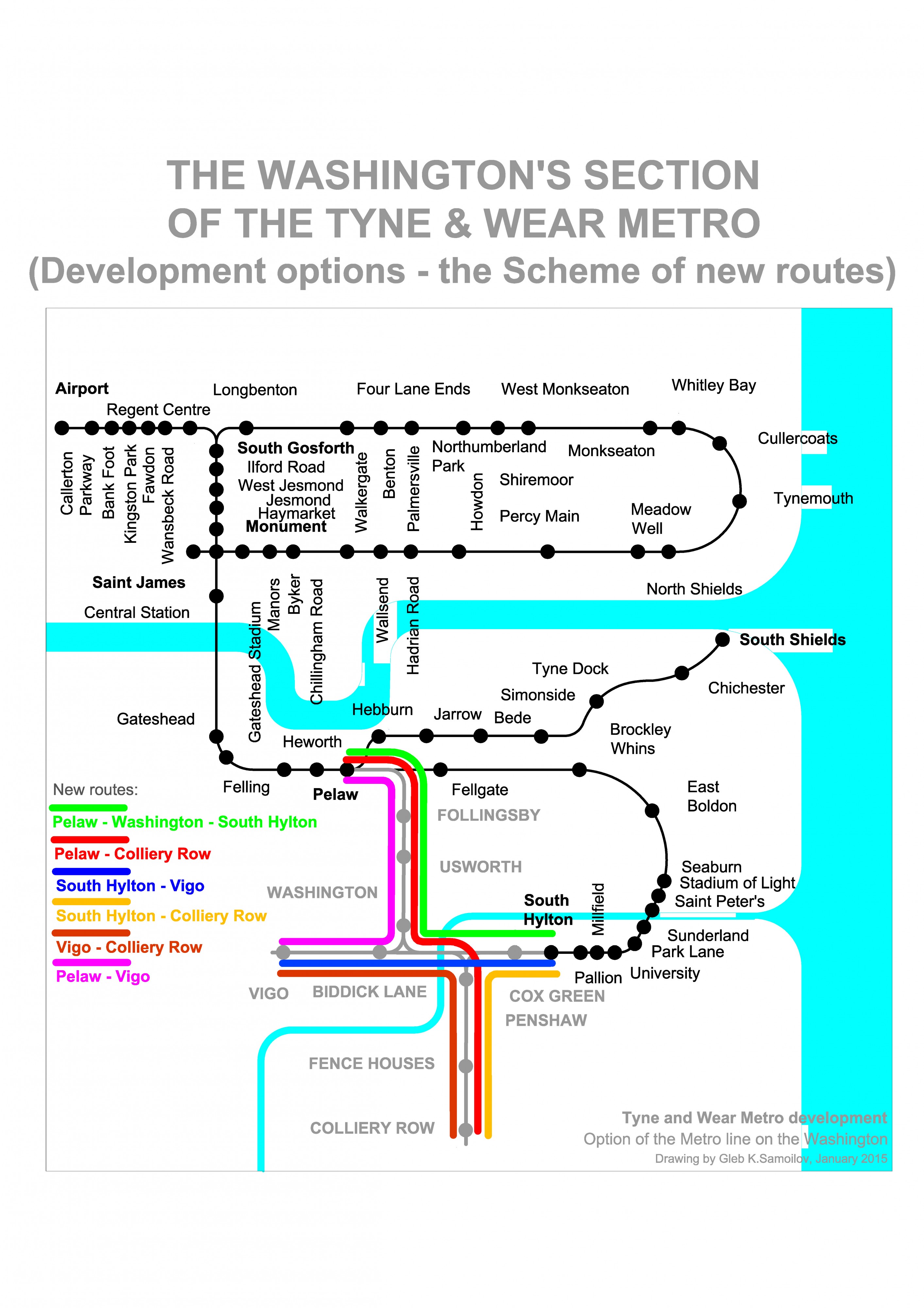The Washington’s section of the Tyne & Wear metro (the Scheme of new routes)