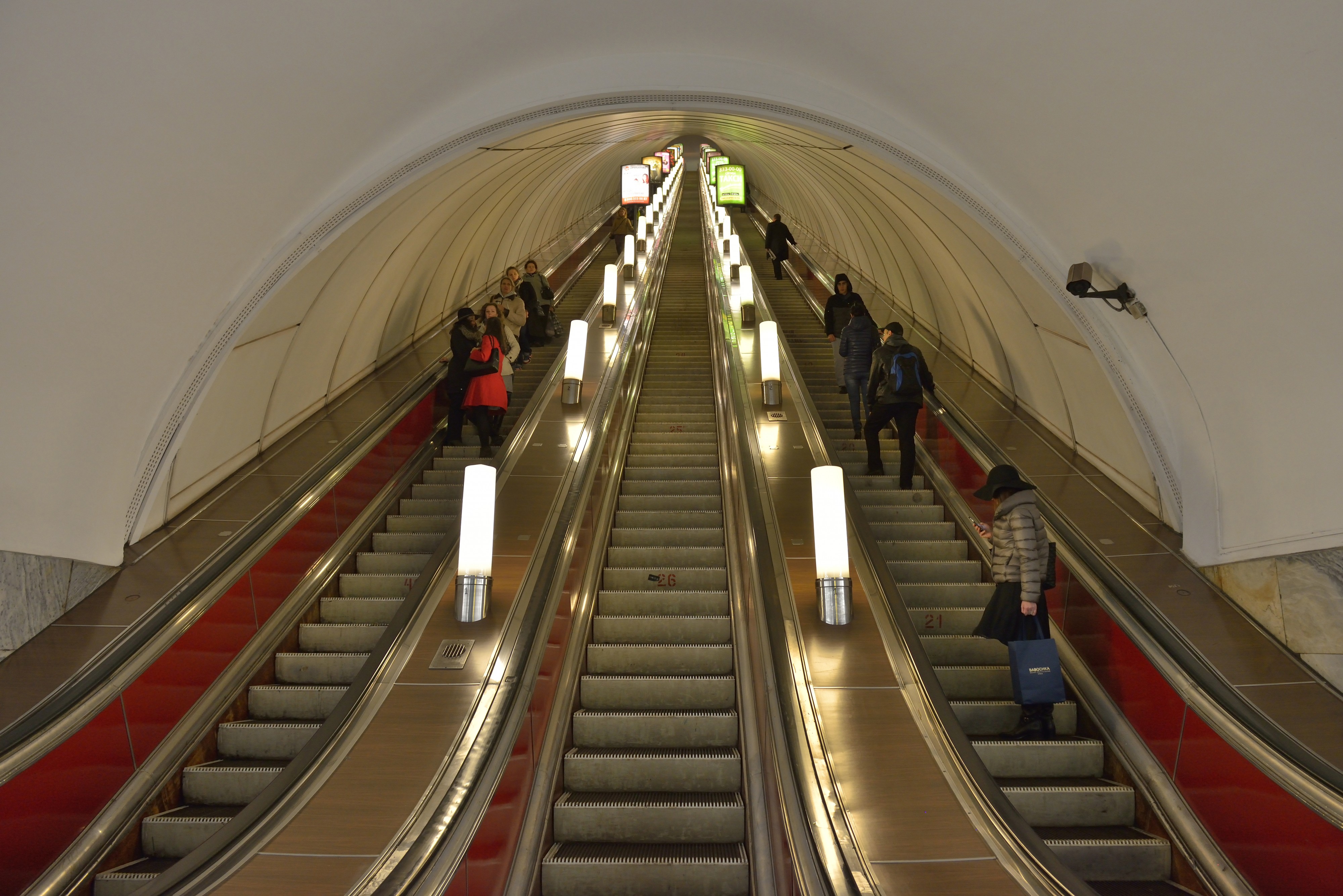 Nevsky Prospekt escalator Saint Petersburg Metro