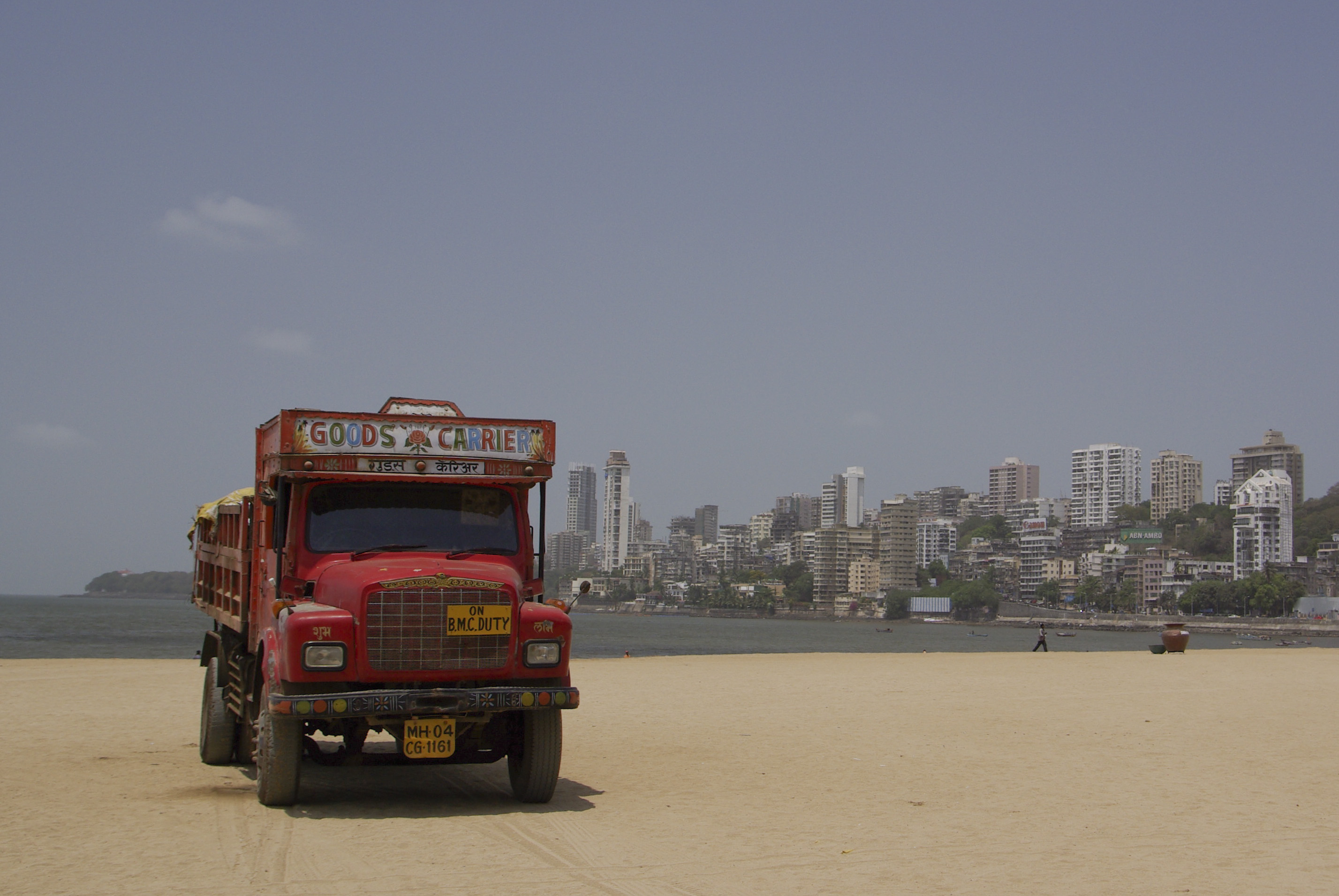 Goods carrier on Chowpatty beach