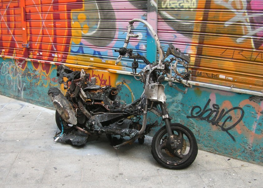 Burnt scooter