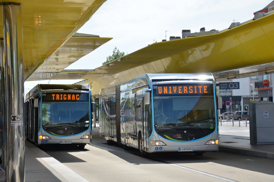 Mercedes Citaro G C1 FaceLift n°310 + 311 Gare SNCF STRAN