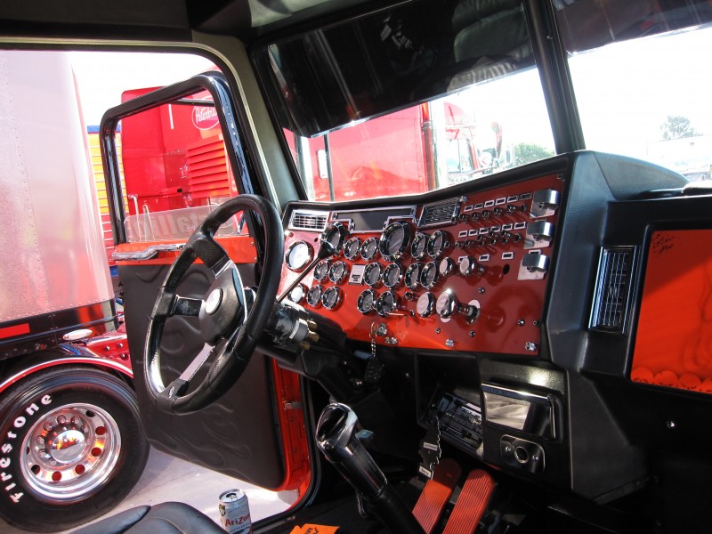 Peterbilt inside truck