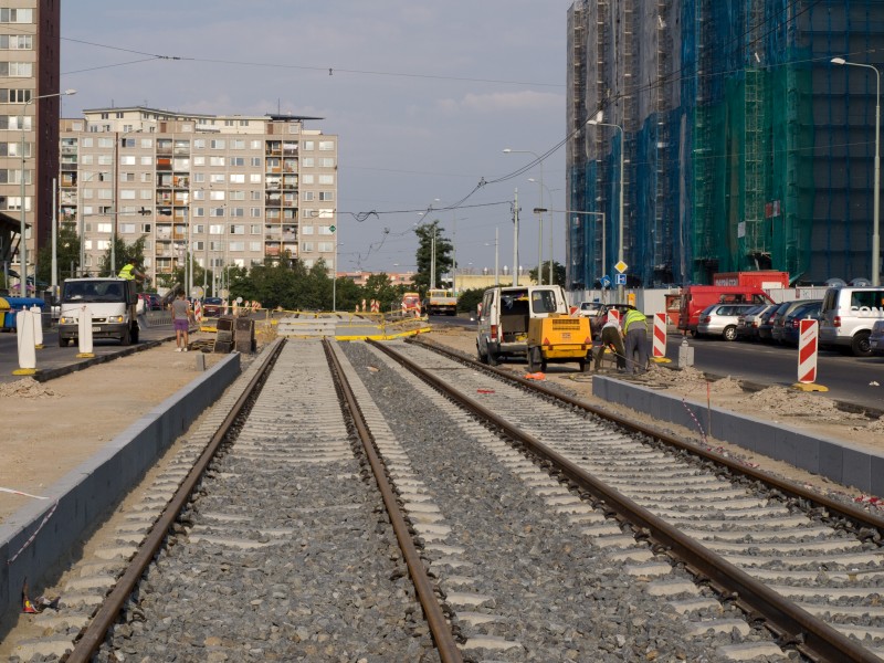 Reko TT Anděl - Sídliště Řepy, Blatiny, položené kolejiště