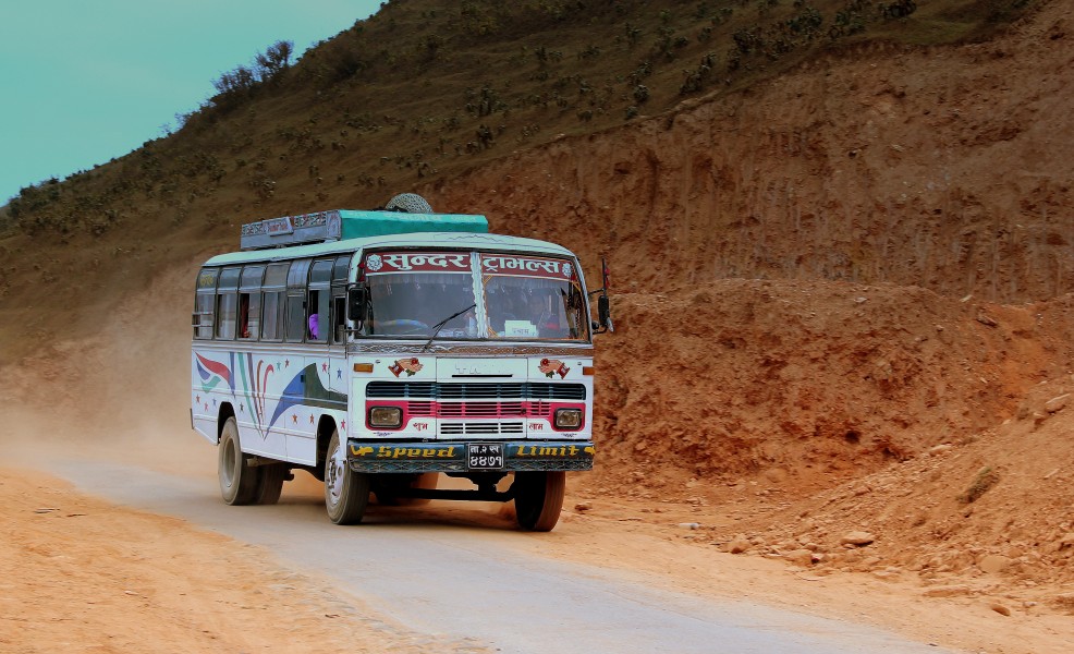 TATA BUS AT FEWA LAKE POKHARA NEPAL FEB 2013 (8561417995)