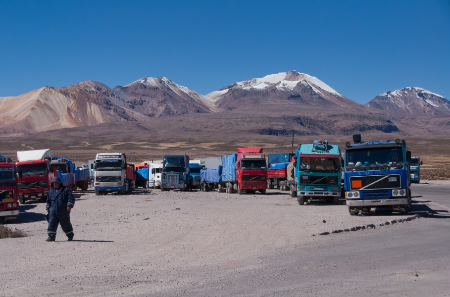 Trucks in Chungara–Tambo Quemado